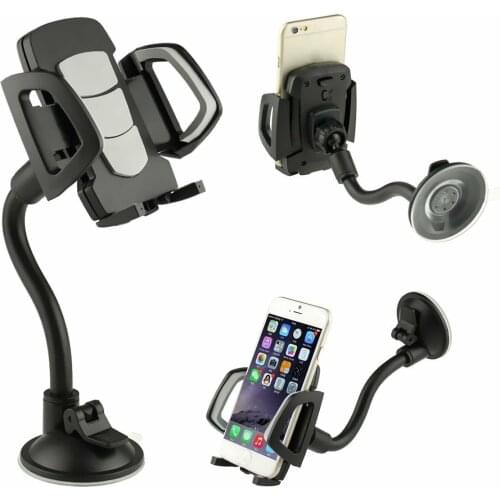 SOONHUA Car Windshield Mount Phone Holder Universal Cradle Cushioned Expandable Stand Bracket For Mobile Cell Phone