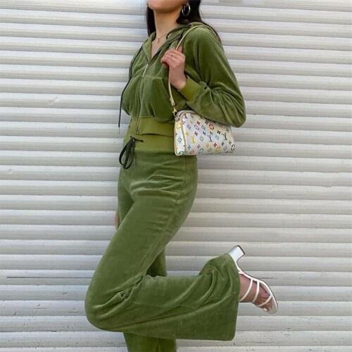 Sports and Leisure Two-piece Womens Loose Casual Cuffs Hooded Zipper Long-sleeved Shirt + Bandage Waist Sports Womens Pants