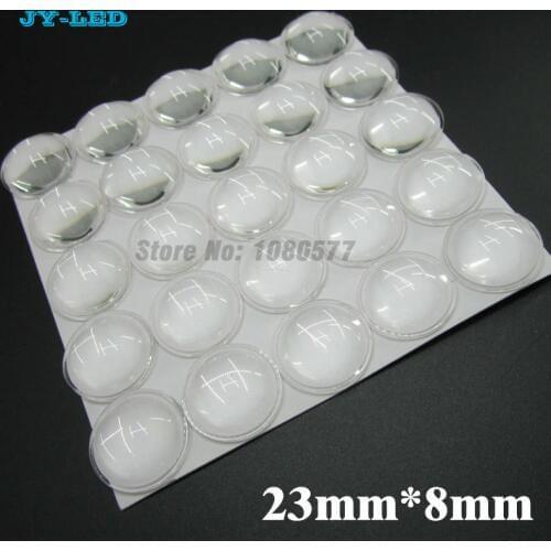100pcs/lot LED Lens 23mm 60 Degree semi-circle Plano-convex Optical Grade PMMA Lenses For Lens Reflector
