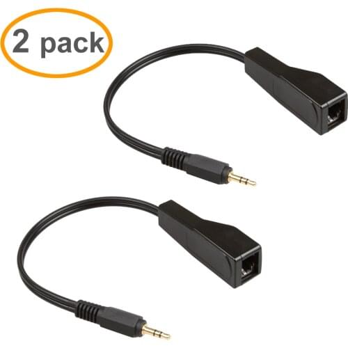 200M AUX Extension Cable 2pcs DC3.5mm Stereo Audio To RJ45 Female Audio Balun Extender Over Cat5/6 Up to 600ft