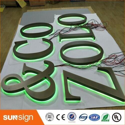 Waterproof LED Brushed Acrylic material led backlit letter sign