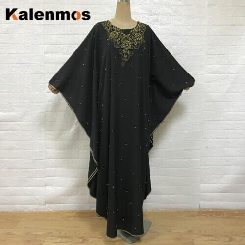 Kalenmos Eid Muslim Abaya Dresses Moroccan Kaftan Women Ramadan Islamic Clothing Dubai Prayer Garment Bead Caftan Long Robe Arab