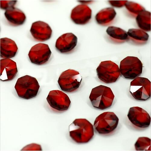 High Quality Red Crystal Octagon Beads in 1 Hole For Chandelier Parts Bead Curtain accessories 2000pcs chandelier pendants craft
