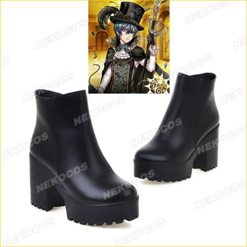 Yume-100 Black Bblter Ciel Phantomhive Anime Cosplay Black Shoes