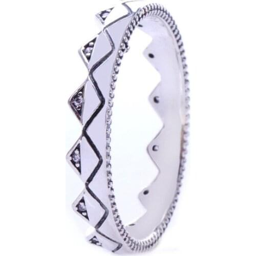 Bewill Authentic 925 Sterling Silver Exotic Crown Ring For Women Original Jewelry