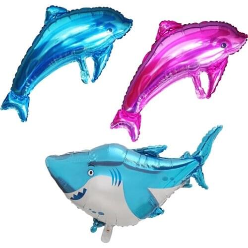 10/30/50pcs Large Dolphin Foil Balloons Cartoon Animal Balloon Kids Toys Fish Birthday Party Wedding Decorations Sea World Decor