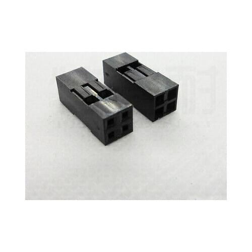 100PCS 2x2 4 Pin 4P Dupont Jumper Wire Cable Housing Female Pin Connector Header