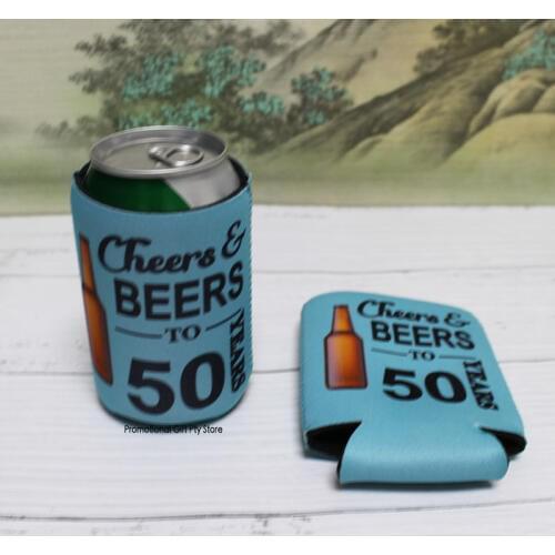 100pcs Collapsible Can Cooler Custom Logo Folding Stubby Holder 3mm Thickness Neoprene Beer Stubby Holders Bag Picnic Bags