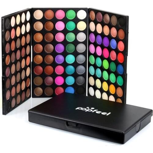 120 Colors/SET Colorful Professional Makeup Eyeshadow Pallete Mixed Color Waterproof Natural Eye Shadow + 7PCS Soft Hair Brushes