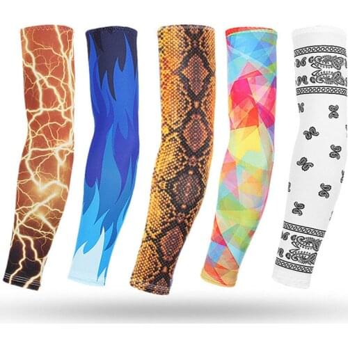 Breathable Fabric UV Protection Running Arm Sleeves Paisley Cuff Fitness Basketball Elbow Pad Sport Safety Cycling Arm Warmers