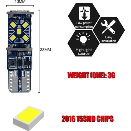 2PCS T10 W5W New Super Bright LED Car Parking Lights WY5W 168 501 2825 Auto Wedge Turn Side Bulbs Car Interior Reading Dome Lamp