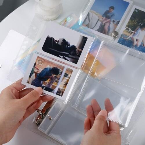 4inchs 25 Pages Mini Binder Photocards Pockets Photo Album Picture Case Name Card Storage Collect For Photos Under 9x6.5cm