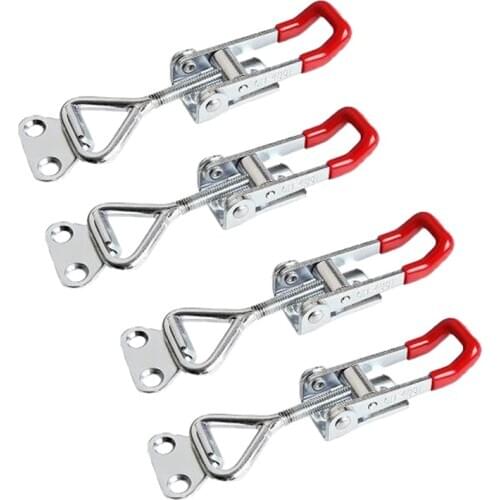 4 Pcs Toggle Clamp 400Lbs Heavy Duty Lockable 4002 Style Toggle Latch Hasp Clamp Quick Release Pull Latch Draw Latch