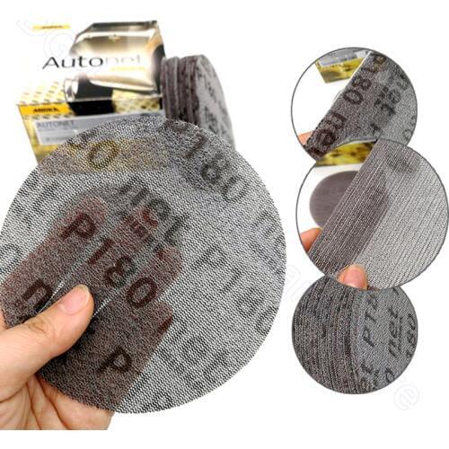 5 Inch 125mm MIRKA Autonet Sandpaper Hook Loop Mesh Abrasive Dust Free Anti-blocking Dry Sanding Paper 80 180 240 Grit 1-20pcs