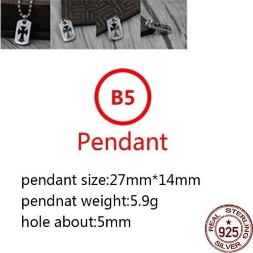 B05 925 sterling silver pendant unique personality wild retro couple pendant punk hip-hop style cross hollow shape jewelry