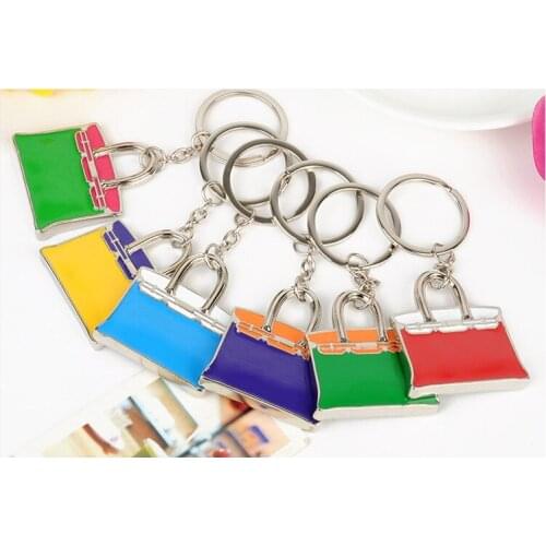FREE SHIPPING BY DHL 200pcs/lot 2015 Hot Selling Novelty Bag Keychains Metal Handbag Keyrings for Gifts