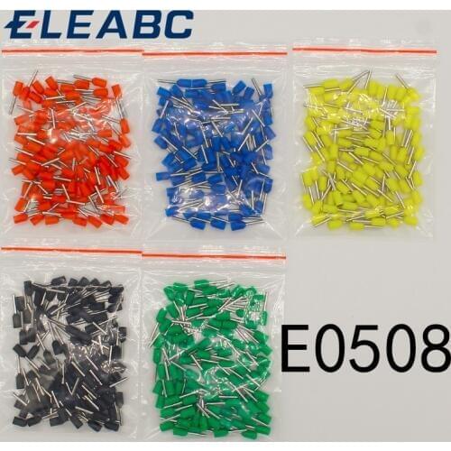 E0508 Tube insulating Insulated terminals 0.5MM2 Cable Wire Connector Insulating Crimp Terminal 100PCS/Pack Connector E