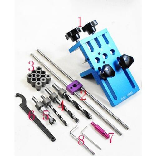 Woodworking tool DIY Dowelling Jig for Furniture Fast Connecting Cam Fitting 3 In 1 Woodworking Drill Guide Kit Locator