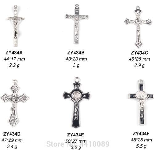 Catholic Crucifix Black Saint Benedict Hollow Jesus Pendant Alloy Medal 20 Pieces