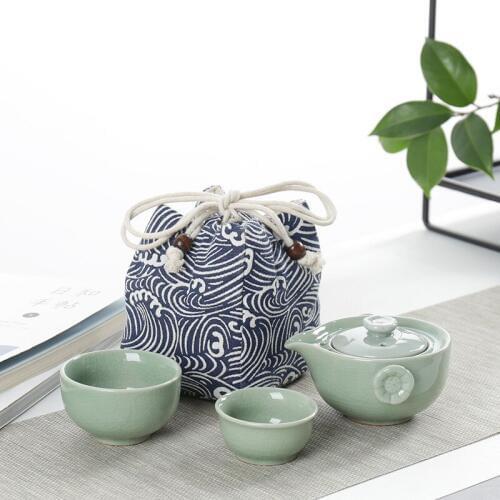 Chinese Kung Fu Tea Set Ceramic Portable Teapot Set Outdoor Travel Gaiwan Tea Cups of Tea Ceremony Teacup Fine Free shipping