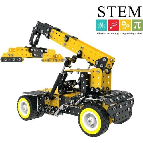 582Pcs Crane Shape DIY Stainless Steel Metal Assembly Building Block Kit Steam Stem Toys Early Development Toy SW-006