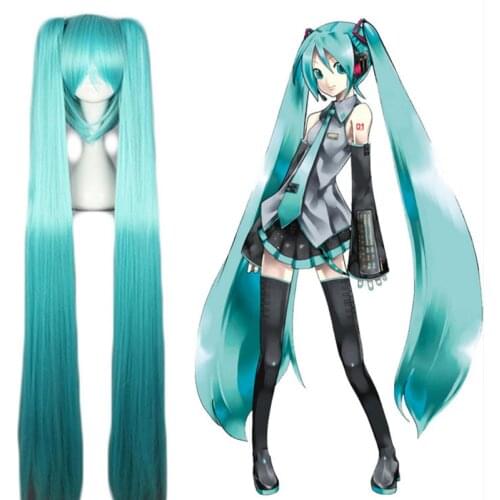 Virtual Singer VOCALOID Miku Cosplay Miku Wig+Wig Cap High Quality Synthetic Hair Props Anime Halloween Performance Party