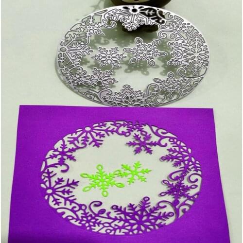 Round, snow background decora Metal Cutting Dies Stencils for Scrapbooking Album Paper Card Diary Hand Craft Template Decorative
