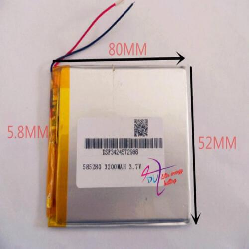605080 Size 585280 3.7v 3200mah Lithium Polymer Battery With Board For Pda Tablet Pcs Digital Products Fr