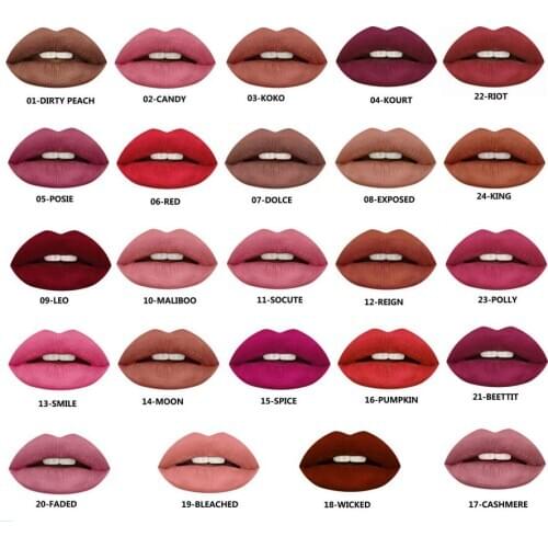 24pcs Matte Lipstick Maquillaje Batom Liquido Mate Rouge A Levre Mat Long Lasting Makeup Labiales Set
