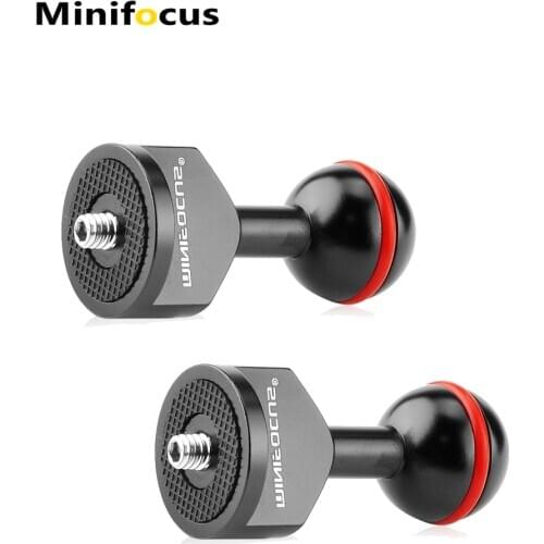 MINIFOCUS 2PCS 1'' Ball Adapter with 1/4" Screw For Underwater Camera Arm Tray Diving Photography System