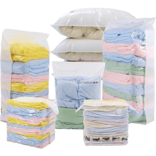 1PC 3D Seal Compressed Travel Saving Space Bags Package Convenient Vacuum Bag Storage Organizer Transparent Clothes Organizer