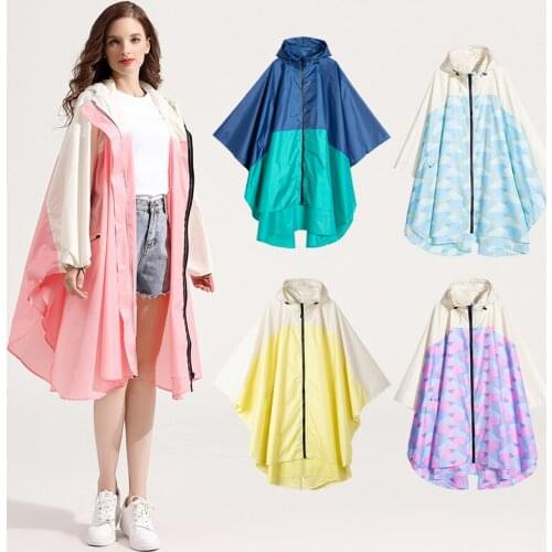 Fashion new adult large size Cape raincoat fashion hiking outdoor backpack mens and womens windbreaker raincoat thickened weat