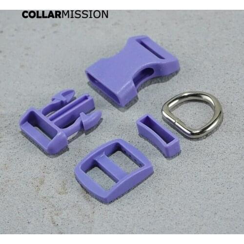 Plastic buckle+Tri-Glid+square keeper+D ring) DIY dog collar bag heliotrope 20mm webbing sewing high quality accessory premium
