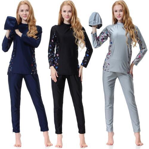 Casual Muslim Women Swimwear Sport Clothes Elastic Quick Drying Arab Modest Lady Beach Islamic Swimsuit Conservative top Pants