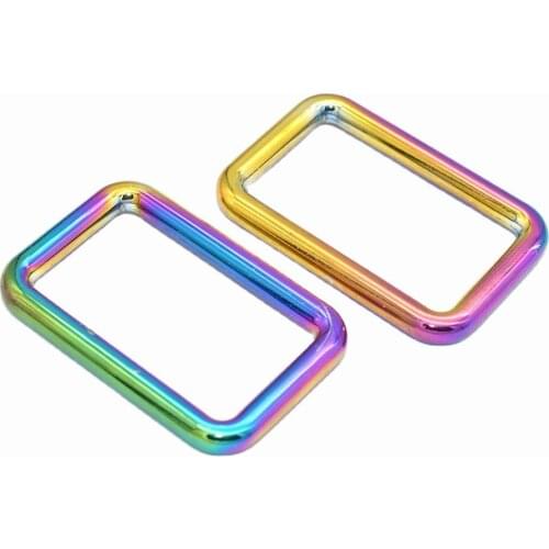 Rainbow Alloy Belt Buckle Square Rings Adjustable Buckle Square Slide Buckles Purse Clasp Buckle Bag strap buckle for Handbag
