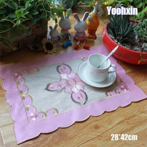 Modern lace embroidery place table mat cloth pad cup mug coffee plate doily tea dining coaster drink placemat Christmas kitchen