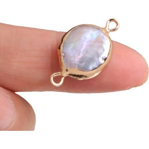 Selected Purple Natural Freshwater Cultured Irregular Gold-Rimmed Pearl Connector Suitable for DIY Necklace Bracelet Accessories