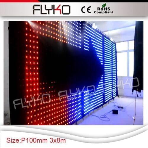 Wedding Stage Decoration Led Light Stage DJ Booth Cheap DJ Equipment 3m*8m Led Video Curtain P10cm