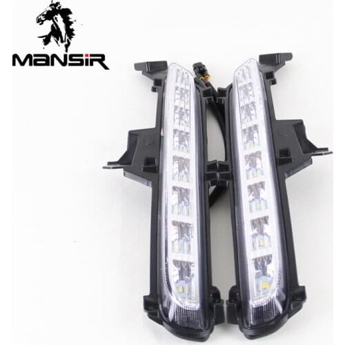 LED Daytime Running Light Daylights ABS Car DRL For Kia Rio K2 2015 2016 Turning Yellow Signal headlights Auto Foglamps