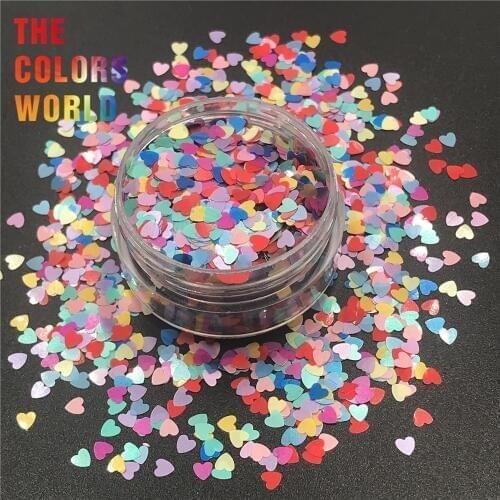 TCT-290 Heart Shape Valentines Day Color Nail Glitter Nail Art Decoration Makeup Body Glitter Festival DIY Decoration Accessory