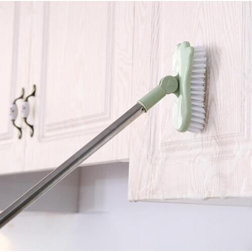 Telescopic bathroom long handle hard bristle brush scrub toilet bathtub brush tile floor cleaning brush