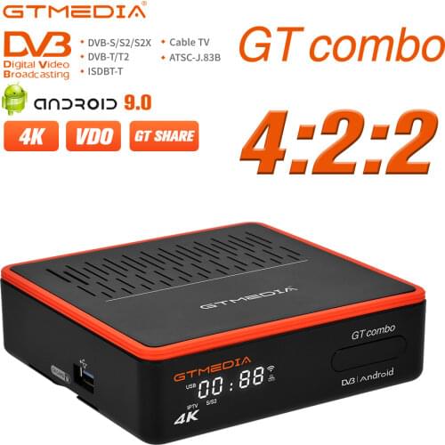 TV Receiver GTMedia GT Combo DVB-S2/T2/C Android 9.0 TV BOX Amlogic S905X3 4K 8K Satellite Receiver ccam WiFi BT4.1Set Top Box
