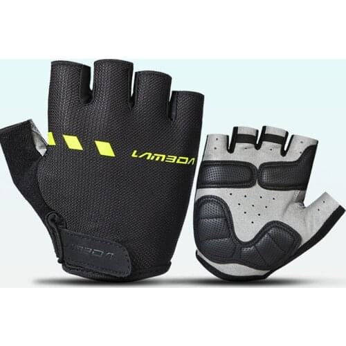 Half Finger Cycling Gloves Reflective Stripe Thin Shock Absorbing Riding for Mountain Road Bicycle and Motorcycle in 2019