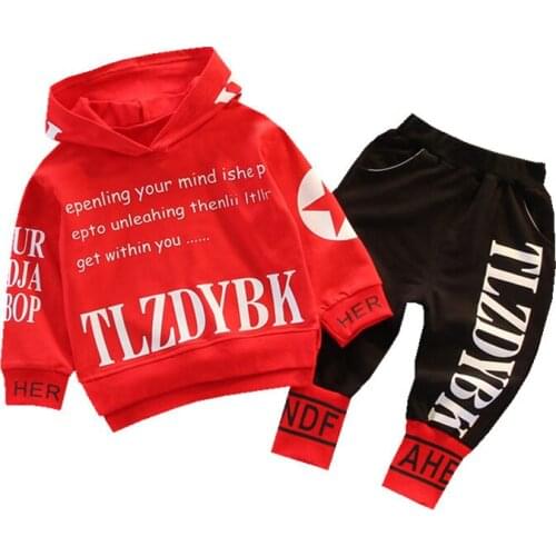 Spring Baby Clothes Children Boys Girls Sport Letters Hoodies Pants Toddler Active Clothing Infant Kids Tracksuit 2Pcs/sets 2021