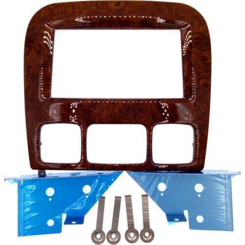 Top Quality DOUBLE 2DIN DVD audio dash kit facia stereo trim frame panel fascia for 1998-2005 BENZ S CLASS W220(Wooden)
