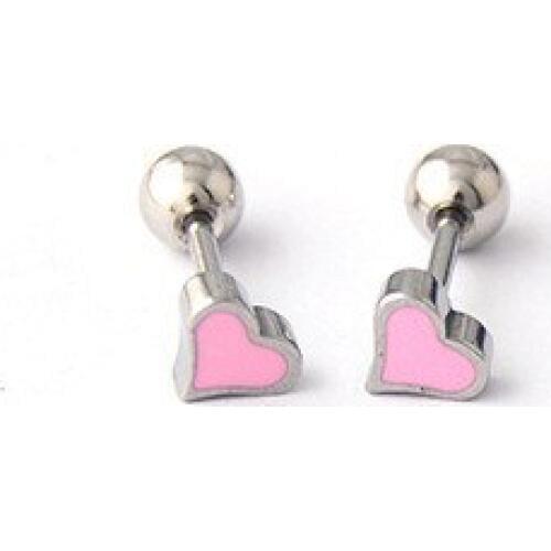 Fashion Women Girls Heart Color Gold Black Titanium Steel Pink Red Drip oil MiNi Heart Stud Earrings Brincos Piercing Jewelry