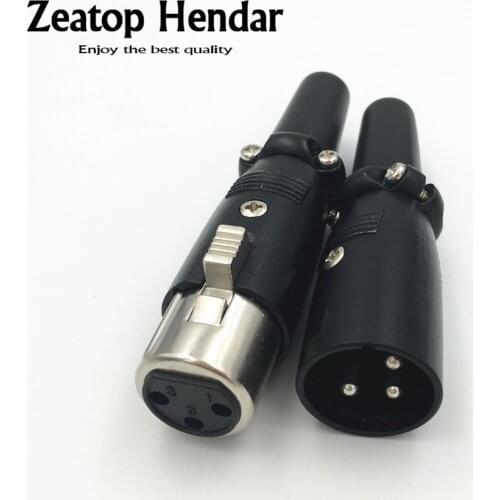 1Pcs Black and Silver XLR 3 4 5 Pin Male Jack Female Plug Audio MIC Microphone Connector