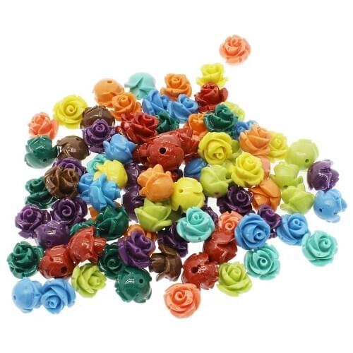 10pcs/bag Coral Beads Mixed Color Flower Shape Coral Beads Craved Jewelry For Necklace or Bracelets Sold per Bag Size 10*10mm