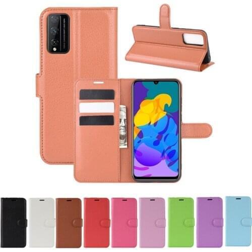 10pcs/lot PU leather Flip Wallet Litchi Pattern Phone Case For Huawei Honor Play 4T Pro Play 9A Lychee Grain Cover