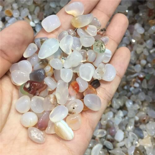 100g natural stones and minerals white agate tumbled stone for fish tank aquarium garden home decoration wholesale